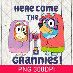 here come the grannies png, bluey png, disney trip png, bingo png, holiday png, bluey characters png, disney trip png