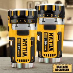 power tool tumbler, machinist gift, gift for mechanic, repairman gift, handyman tool, custom name mug, mechanic dad gift