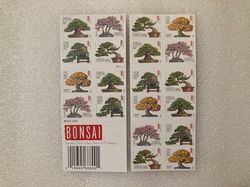 booklet of 20 usps bonsai trees plant in a pot self - adhesive stamp