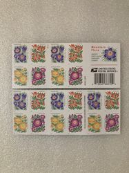 booklet of 20 usps mountain flora self-adhesive forever stamp