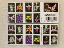 booklet of 20 usps wild orchids self-adhesive forever stamps