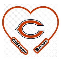 bears heart svg, sport svg, chicago bears svg, b