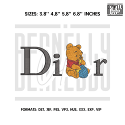 dior pooh embroidery design file dior pooh anime embroidery design d