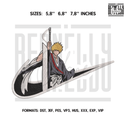 Ichigo Kurosaki Embroidery Design File Bleach Anime Embroidery Desig148