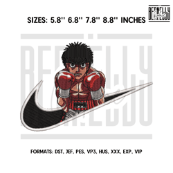 Ippo Makunouchi Embroidery Design File, Hajime no Ippo Anime Embroid164