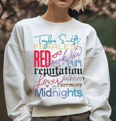 taylor the eras tour sweatshirt, swiftie merch sweatshirt, vintage the eras tour 2023, midnights concert shirt tour 2023