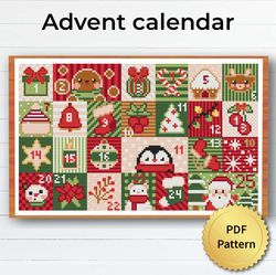christmas advent calendar cross stitch pattern
