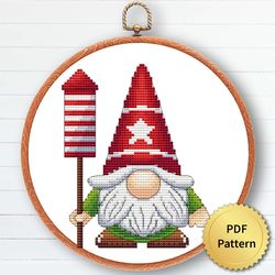 christmas gnome cross stitch pattern