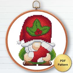 christmas gnome cross stitch pattern