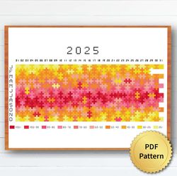 2025 puzzle temperature cross stitch pattern