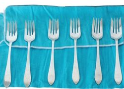 tiffany & co faneuil 6 salad forks set in sterling silver 925 long cm 17 inches 6 3/4"
