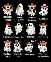 morgan wallen cute cowboy ghost boo track list svg png digital download