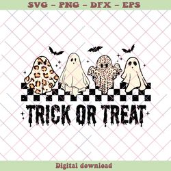 leopard ghost trick or treat halloween svg file for cricut, png - svg files, z1354