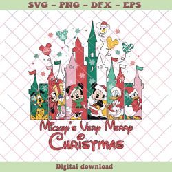 mickey and friend very merry christmas disneyland svg file, png - svg files, z1380