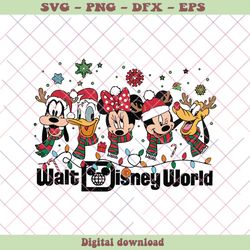 vintage walt disney world christmas mickeys friend svg file, png - svg files, z1386