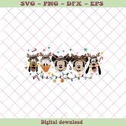 vintage disney mickey and friend christmas light png file, png - svg files, z1394