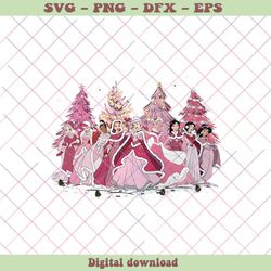 vintage disney princess pink christmas tree png download, png - svg files, z1400