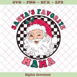 retro santas favorite mama santa christmas svg cricut file, png - svg files, z1422