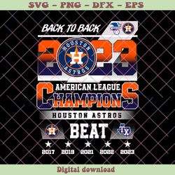 back to back 2023 american league champions svg file, png - svg files, z1425