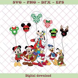 mickey balloon christmas mickey and friends svg download, png - svg files, z1436