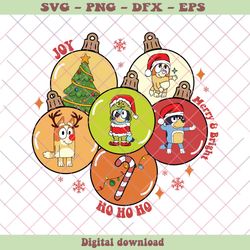 vintage bluey family christmas lights svg graphic file, png - svg files, z1438