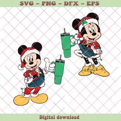 funny mickey minnie mouse christmas stanley svg download, png - svg files, z1441