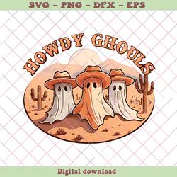 vintage howdy ghouls western halloween png download, png - svg files, z1442