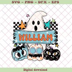 personalized retro halloween boo pumpkin svg download, png - svg files, z1443