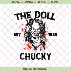 horror the doll chucky est 1988 svg cutting digital file, png - svg files, z1455