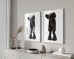 hpebeast black-white toys poster set of 2, minimalist hypebeast decor, hypebeast figure printable wall art, hypebeast ic