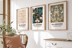 Set Of 3 William Morris Print, Art Nouveau Print, Exhibition Print Set, William Morris Poster, Botanical Print Set,Trend