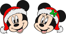 mickey and minnie santa hats svg, minnie santa hats svg, mickey santa claus svg, christmas svg, digital download