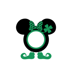 mickey mouse st patricks day png, minnie mouse st patricks day monogram png, shamrock png, happy st patricks day png