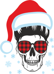 snowflakes christmas messy bun skull svg, christmas logo svg, merry christmas svg, christmas vibes svg, digital download