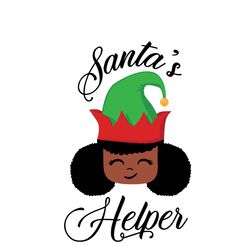santa's helper svg, black girl christmas svg, black woman svg, afro woman christmas svg, digital download