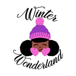 winter wonderland svg, black girl christmas svg, black woman svg, afro woman christmas svg, digital download