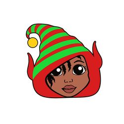 merry christmas svg, black girl christmas svg, black woman svg, afro woman christmas svg digital download-4