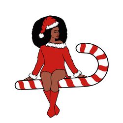 merry christmas svg, black girl christmas svg, black woman svg, afro woman christmas svg digital download-5