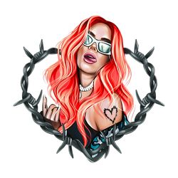 karol g red hair png, bichota karol g png, hand drawn karol g png, bichota svg, karol g tattoo svg, digital download-2