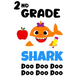 2nd grade svg, birthday shark svg, baby shark svg, baby shark clipart, shark clipart, shark svg, digital download-1