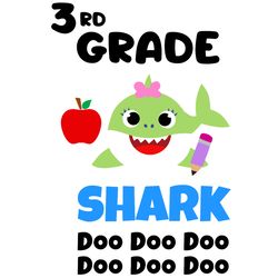 3rd grade svg, birthday shark svg, baby shark svg, baby shark clipart, shark clipart, shark svg, digital download-1
