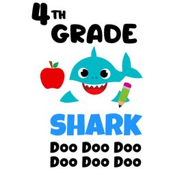 4th grade svg, birthday shark svg, baby shark svg, baby shark clipart, shark clipart, shark svg, digital download