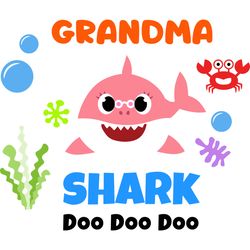 grandma shark svg, baby shark family svg, baby shark birthday family svg, shark family svg, shark svg, cut file-4