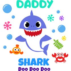 daddy shark svg, baby shark family svg, baby shark birthday family svg, shark family svg, shark svg, cut file-5