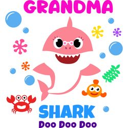grandma shark svg, baby shark family svg, baby shark birthday family svg, shark family svg, shark svg, cut file-5