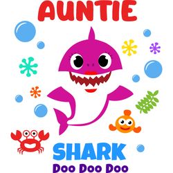 auntie shark svg, baby shark family svg, baby shark birthday family svg, shark family svg, shark svg, cut file-5