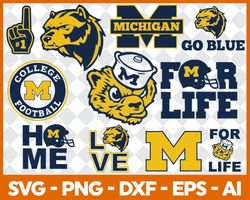 michigan wolverines bundle svg, michigan wolverines logo svg, ncaa svg, football svg, sport svg, digital download