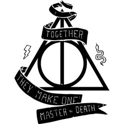 together they make one master death svg, harry potter svg, harry potter logo svg, harry potter movie svg, hogwart svg