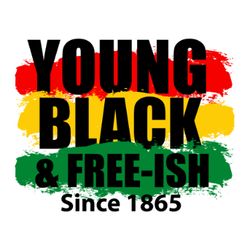 young black and free-ish since 1865 svg, juneteenth logo svg, black girl svg, juneteenth design, african american svg