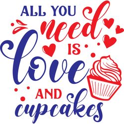 all you need is love and cup cakes svg, christmas svg, christmas logo svg, merry christmas svg, digital download